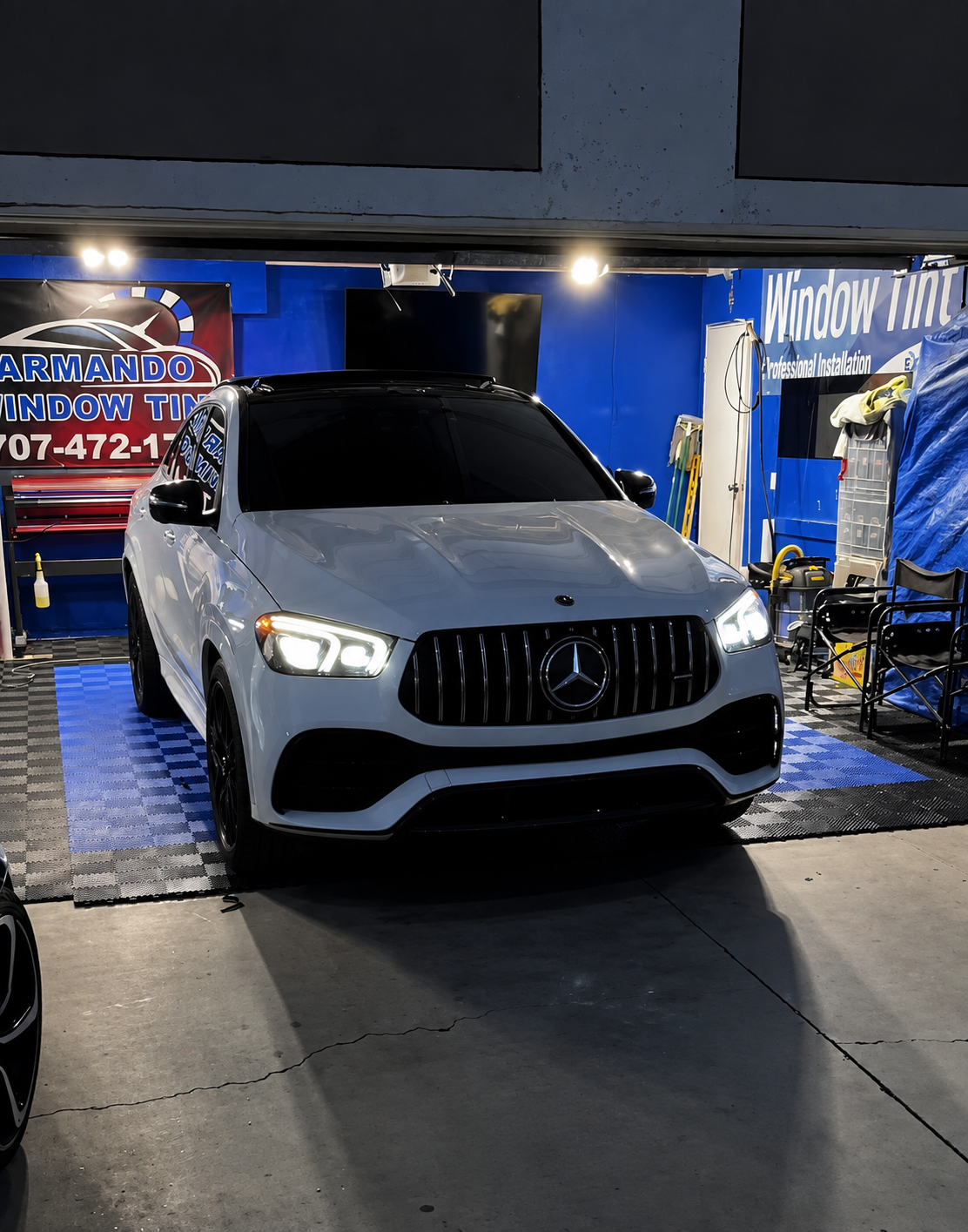 White Mercedes SUV